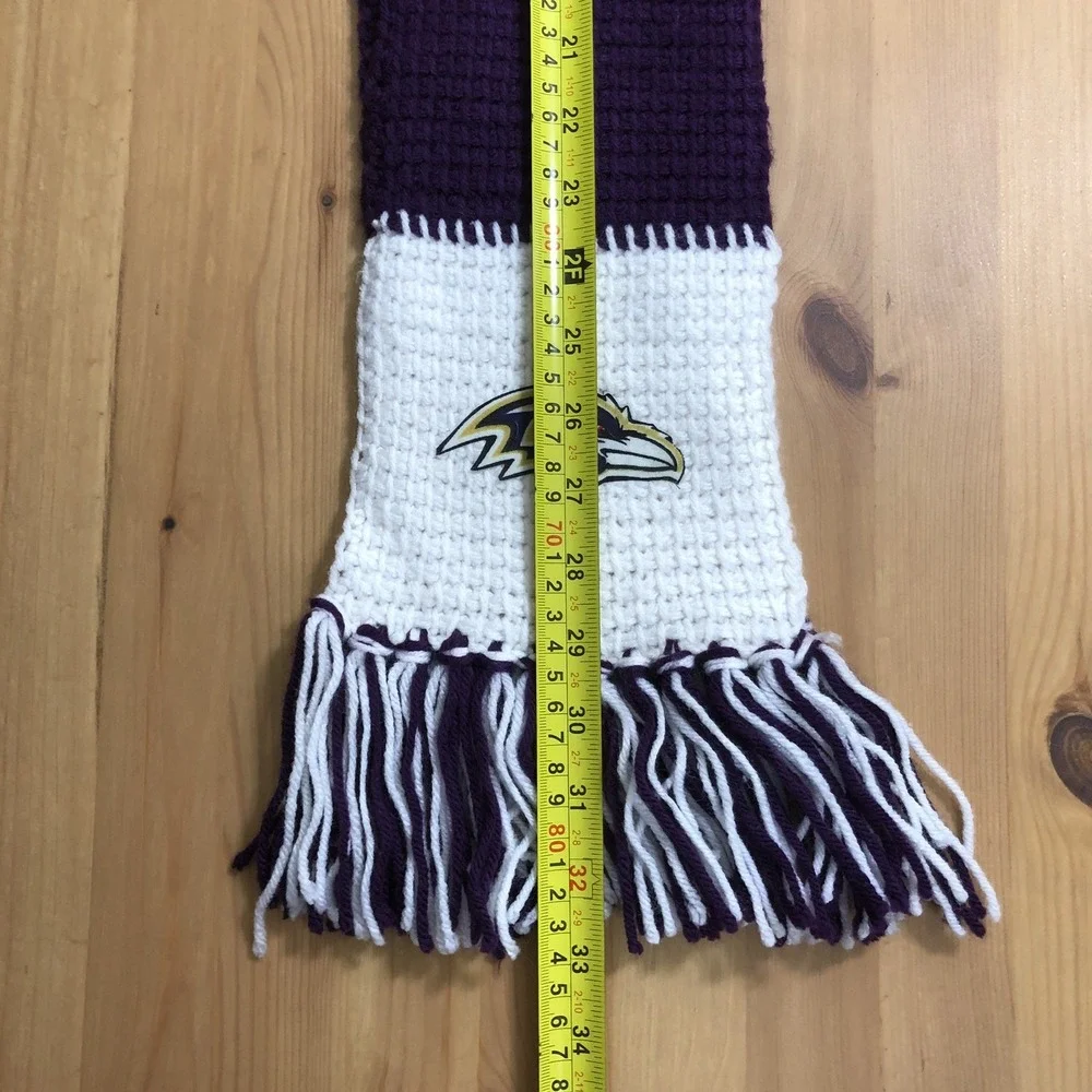 Baltimore Ravens Knit Scarf NFL Purple White Football